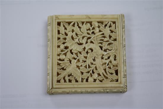 A 19th century Chinese ivory seal and a canton ivory boxed puzzle